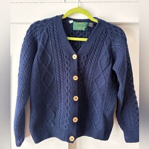 Classic 100% Wool Vintage Knit Cardigan